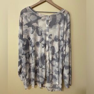 LOGO by Lori Goldstein Watercolor Button Top